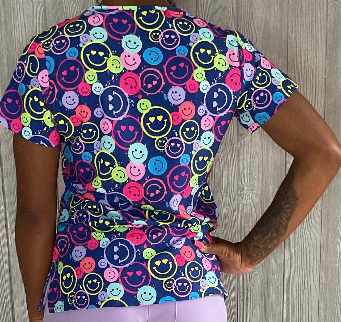 Be Happy Smiles V neck scrub top