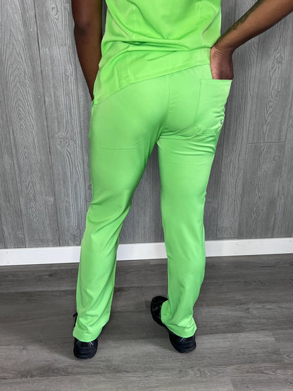 Green apple 4 way stretch cargo scrub pant