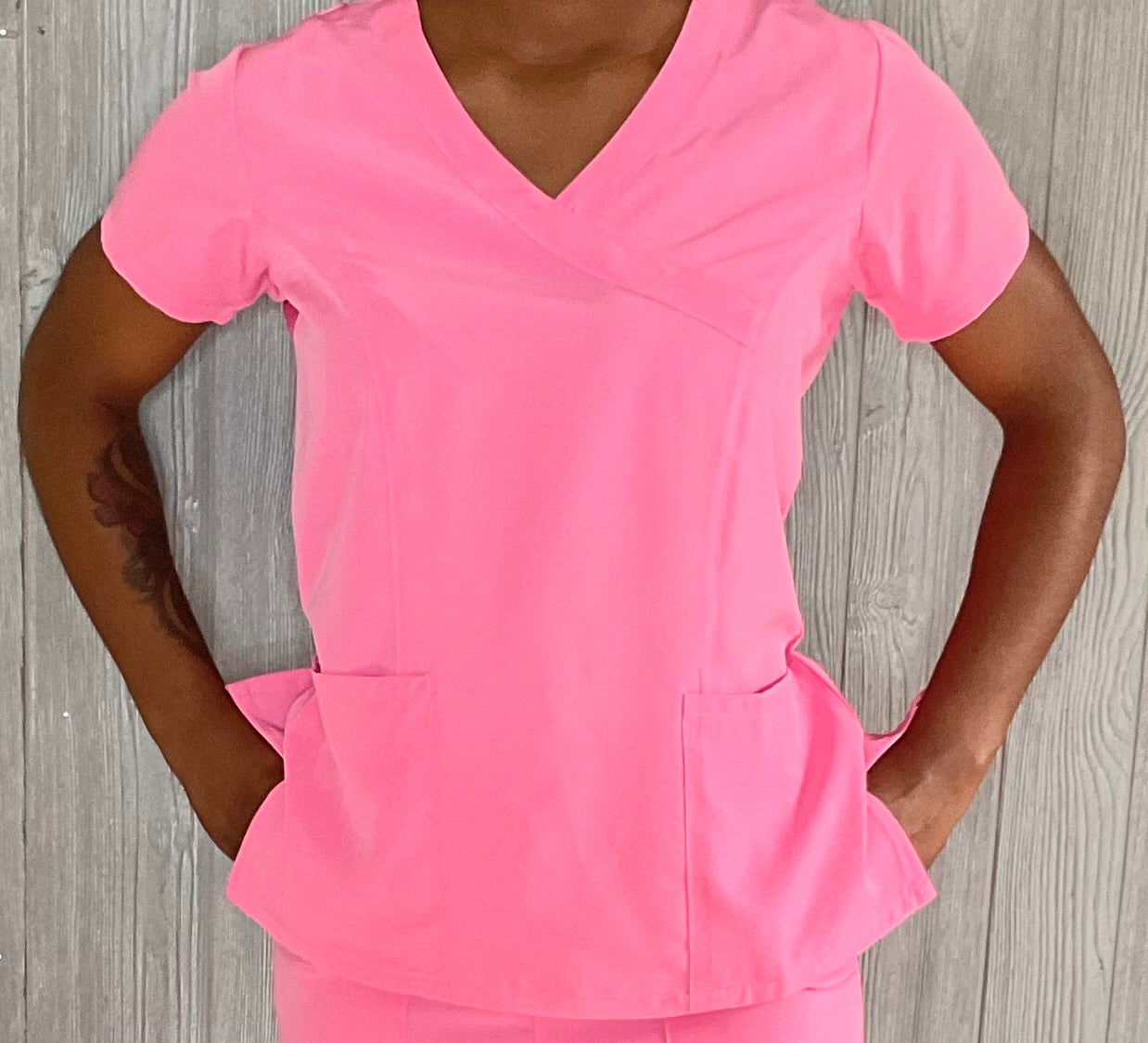 BLUSH PINK scrub top