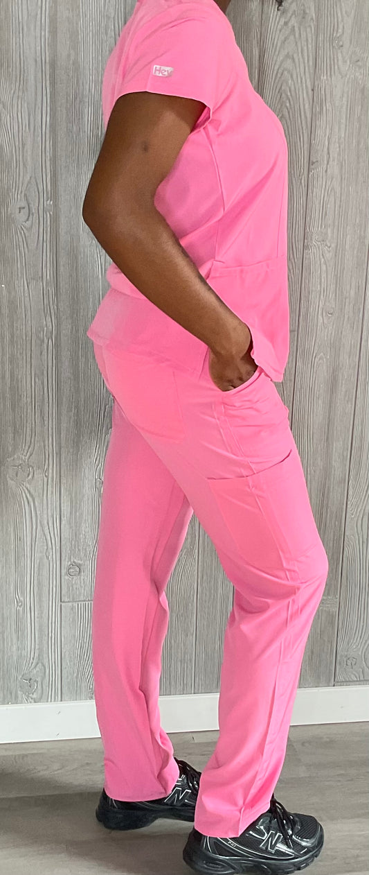 BLUSH PINK Cargo scrub pants