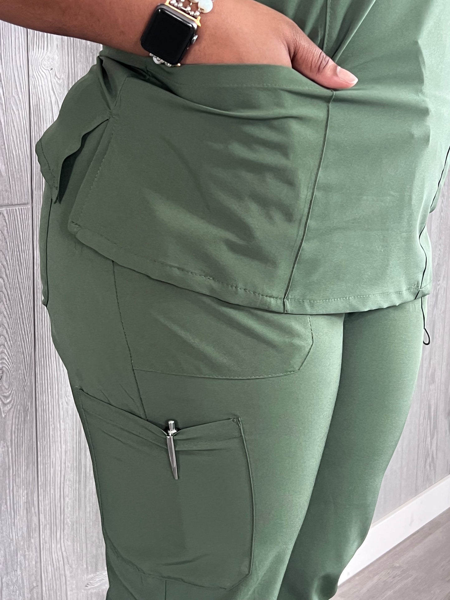 Olive 4 way stretch jogger pant